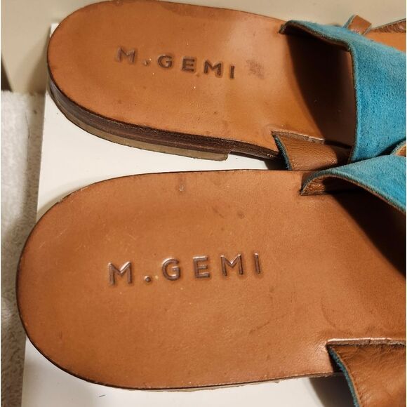 M.Gemi x Cosabella Collab "The Medio" Aqua Suede Flat Sandal Sz.10/41 Ret.$228 - Picture 5 of 6